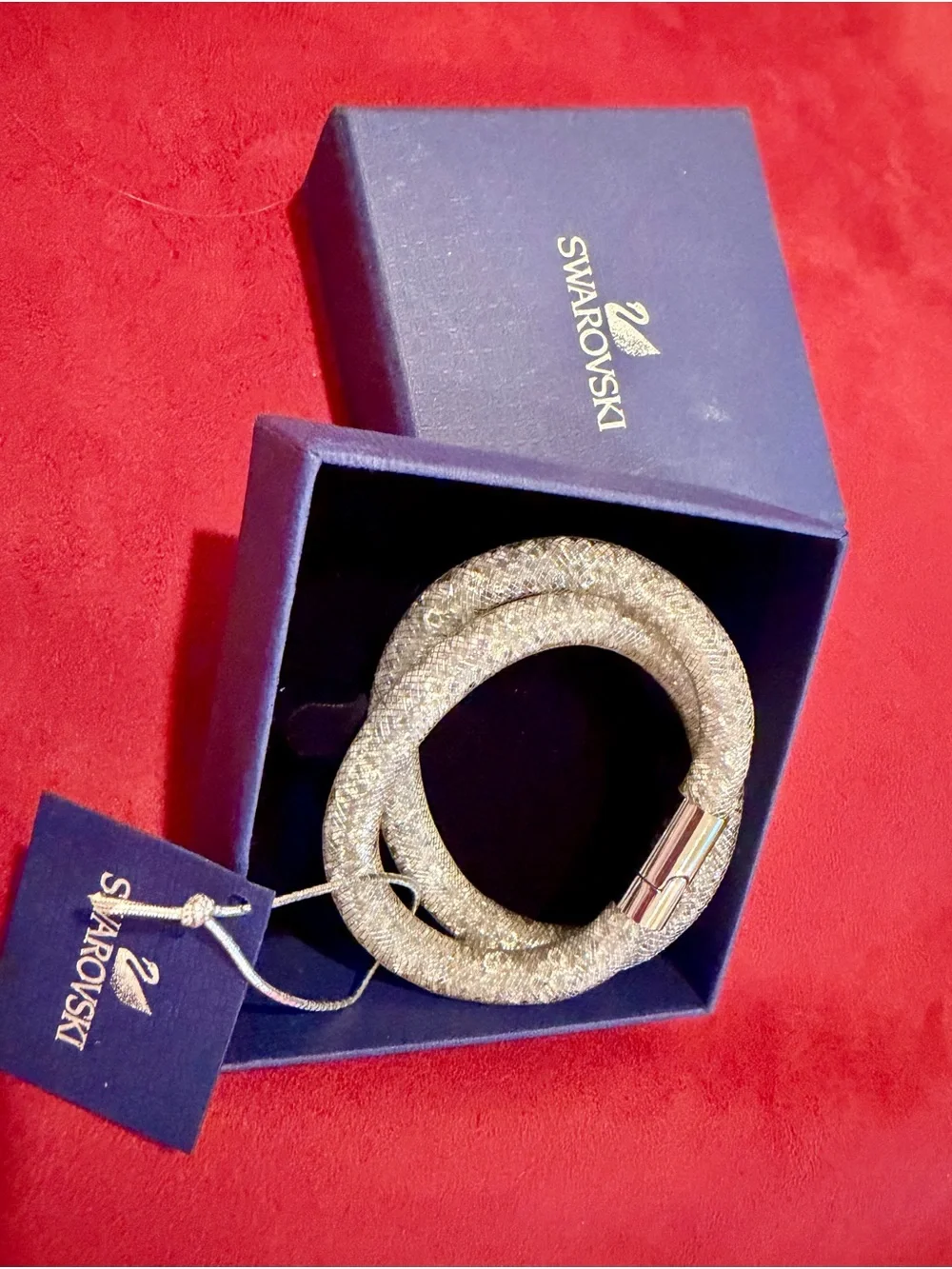 Swarovski Silver Crystal Mesh Wrap Bracelet